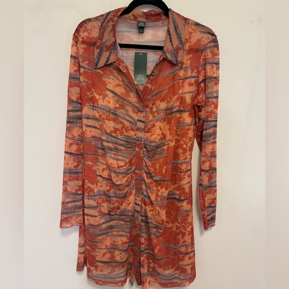 NWT Wild Faber Patterned Dress Large